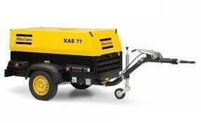 Compressore portatile XAS77E Potenza del motore 26 Kw Velocità del motore 2940 Rpm FAD 4.2 M3/min con design portatile