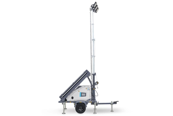 Torre Faro Elettrica HiLight MS4 con Resistenza al Vento 110 Km/h, 3 X 150W Illuminazione e Copertura 3846 M2