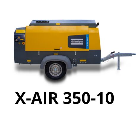 Compressore portatile a pieno carico a 2300 giri al minuto X-AIR 350-10 con 1 G1 1 2 Valvola di scarico progettata per la massima affidabilità e versatilità industriale